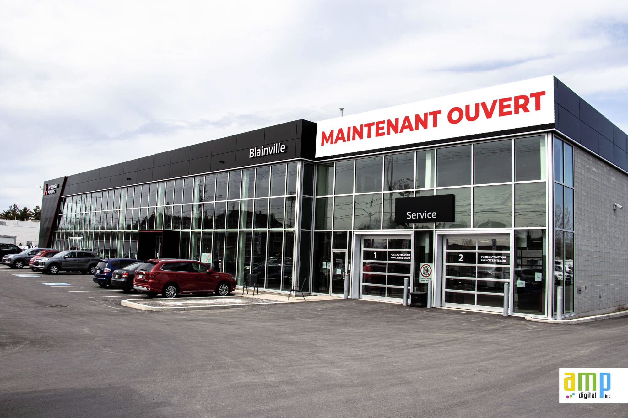 Bannière grand format Maintenant Ouvert