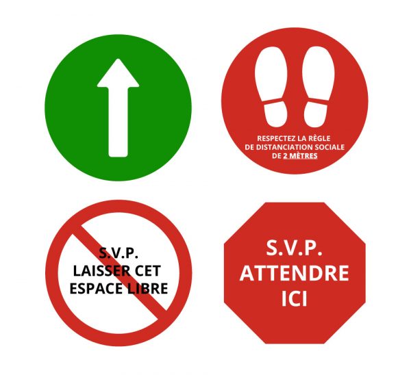 Set of prevention stickers