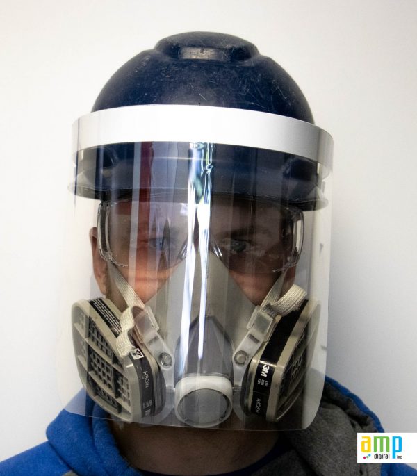 Face shields for construction helmets