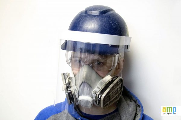 Face shields for construction helmets