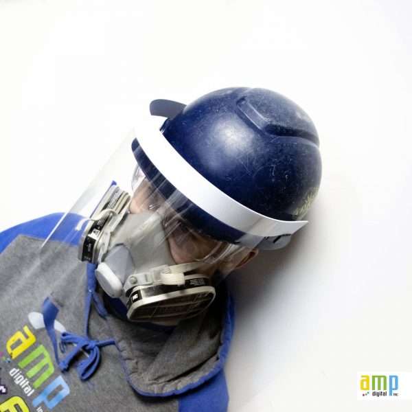 Face shields for construction helmets