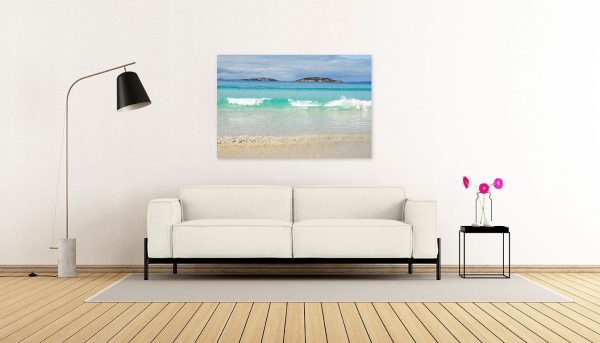 Plage dans les caraibes sur acrylique imprimée