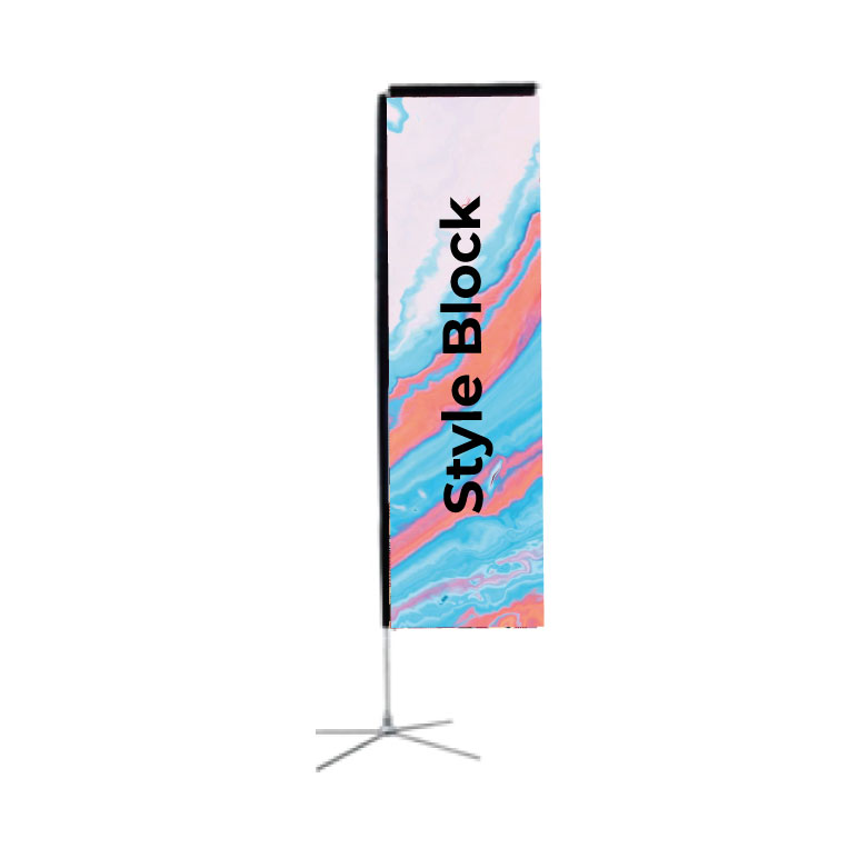 Drapeau promotionnel type block